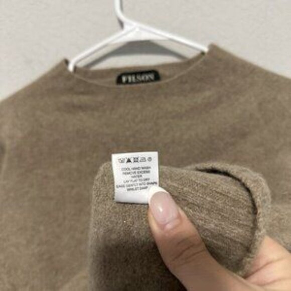 Filson Wool Sweater Camel Brown Womens Size XS/Small * Read Geelong Lambswool - Picture 6 of 6
